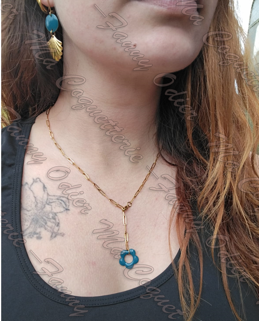 Collier Colibri en Fleurs