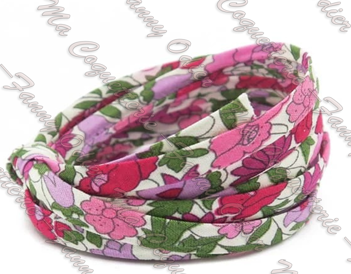 Bracelet Tissu Liberty Poppy Forest Rose